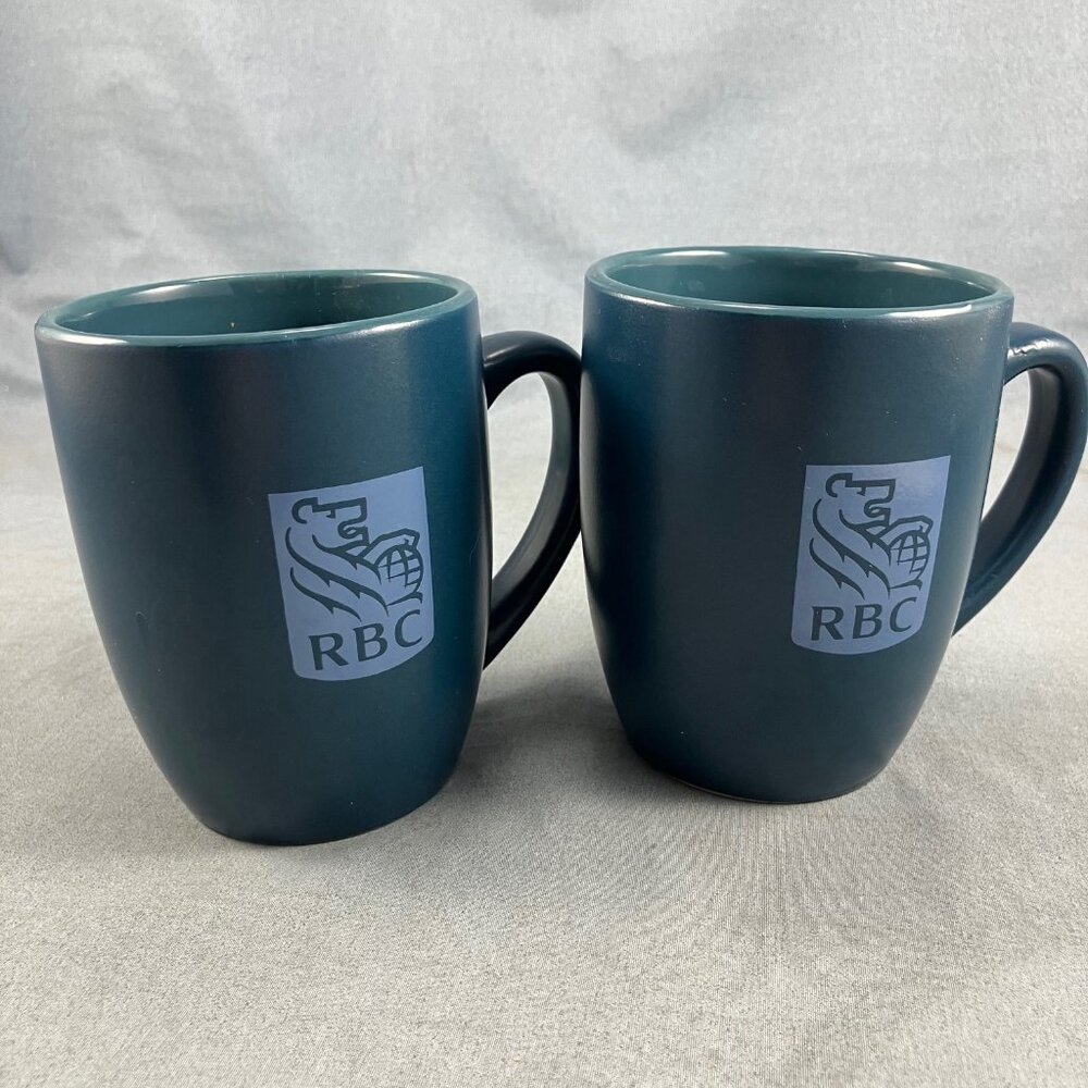 2 Royal Bank RBC Tea Cups Coffee Mugs 8 oz
